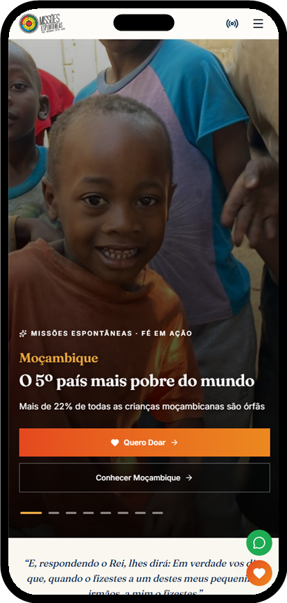 Abertura do site da Missões Espontâneas