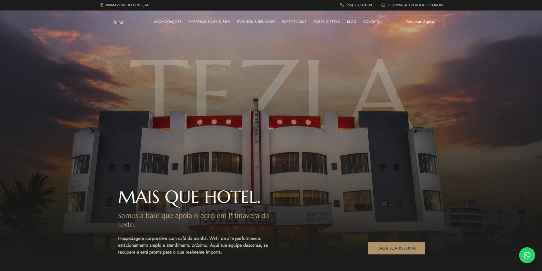 Site institucional para hospedagem corporativa em Primavera do Leste (MT)